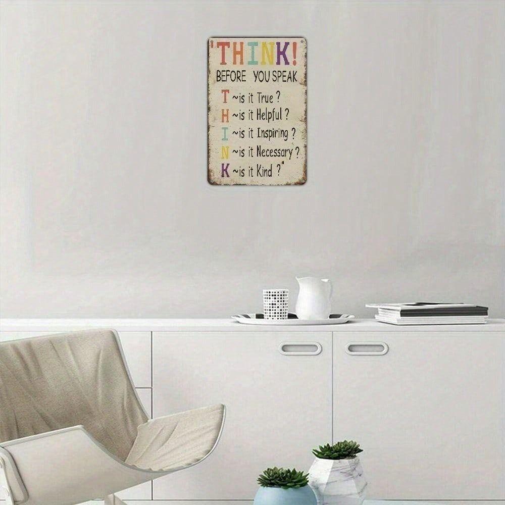 Vintage Metal Poster Office Wall Decor Motivational Quote Tin Sign