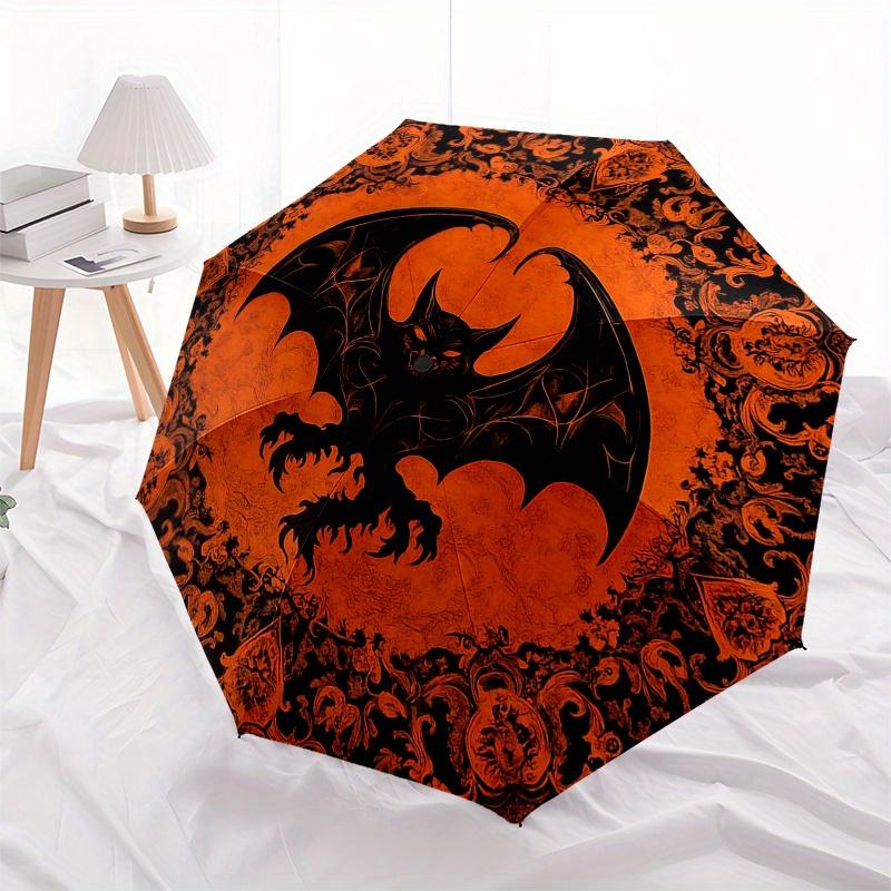 Spooky Bat Design Halloween Decorative RugUmbrella, Portable 3-Fold Umbrella for Men & Women,Christmas Gift ES333