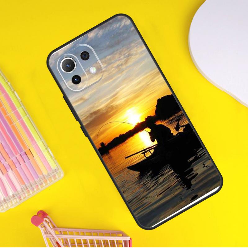 Bass Fishing Lake Sunset Fisherman Cover For Xiaomi 14T Pro 11T 12T 13T 13 14 Ultra POCO X7 Pro X3 X5 F3 F5 F6 M6 X6 Pro Case