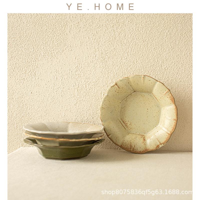 Flower Collection Series Tableware Handmade Ceramic Hot Pot Dipping Dish Creative Household Vinegar Dish Flavor Dish Irregular Small Dish