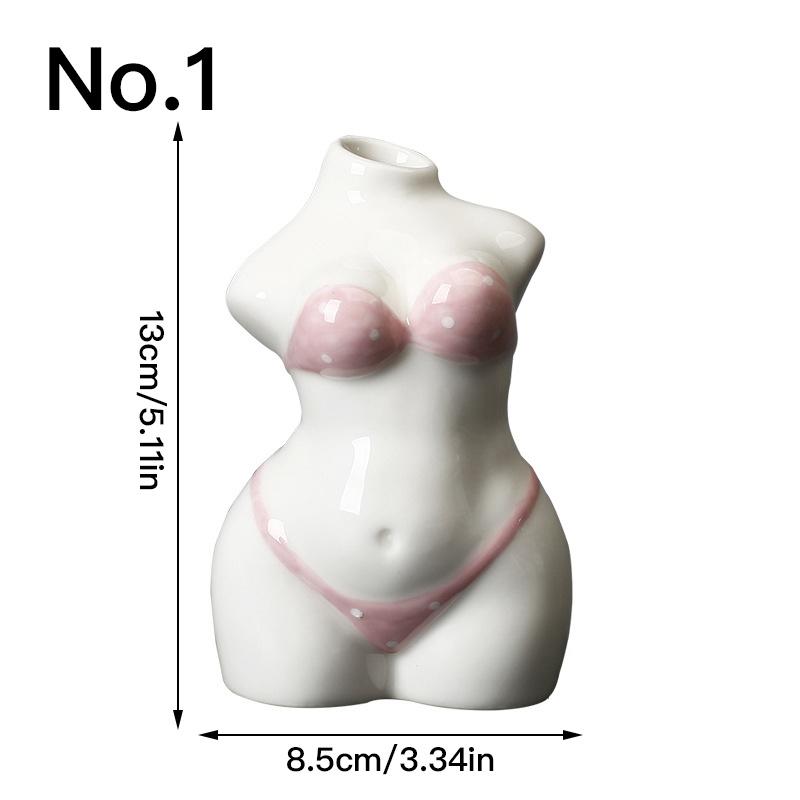 Creative Body Vase Indoor Home Decoration Ornaments Ceramic Hydroponic Vase Plant Pot Gardening Supplies