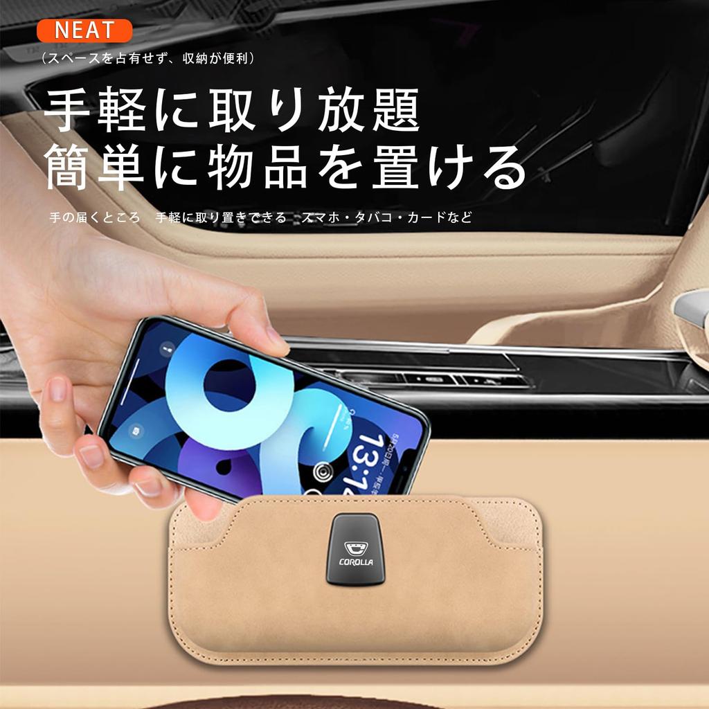 Multifunctional Adhesive Storage Pocket for and Cards Installation Compatible with Corolla Cross Black XIBUSANACar Glasses/Sunglasses Frames,