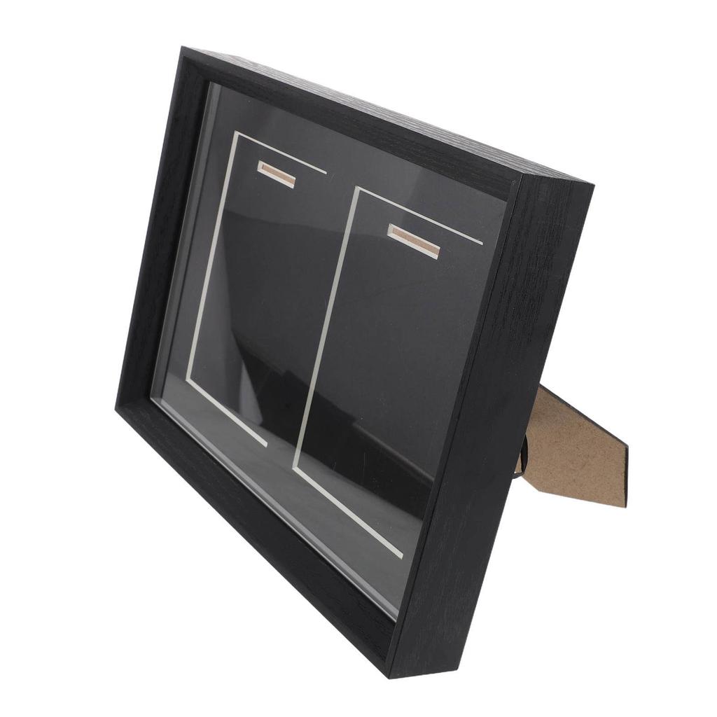 Solid Wood Medal Shadow Box Wall Mounted Display Case 12.4 X 9 Stylish Medal Frame Badge Holder for Home Office Sports Display