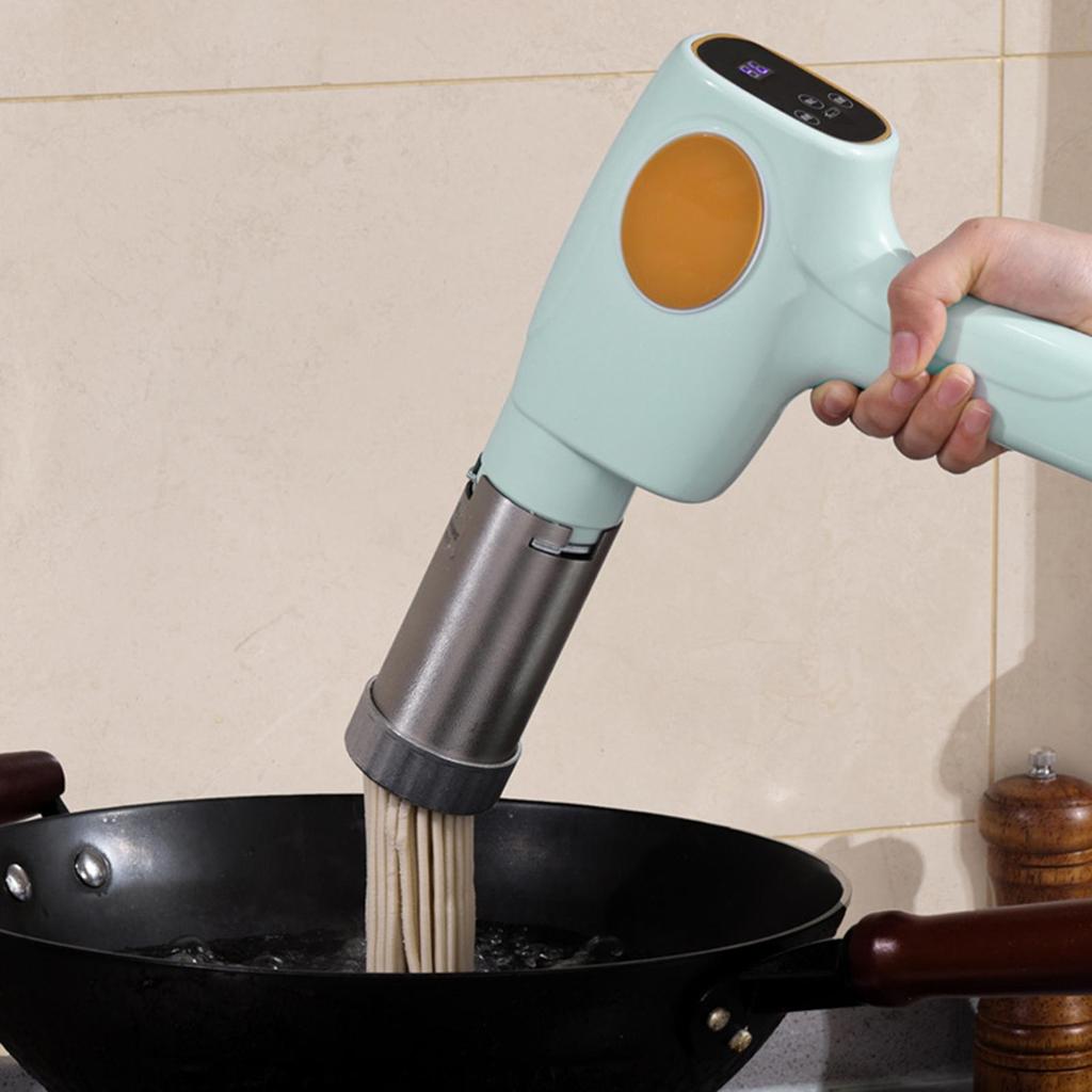 Electric Pasta Maker 5 Heads Noodle Press Machine for Lasagna Macaroni Ramen Blue