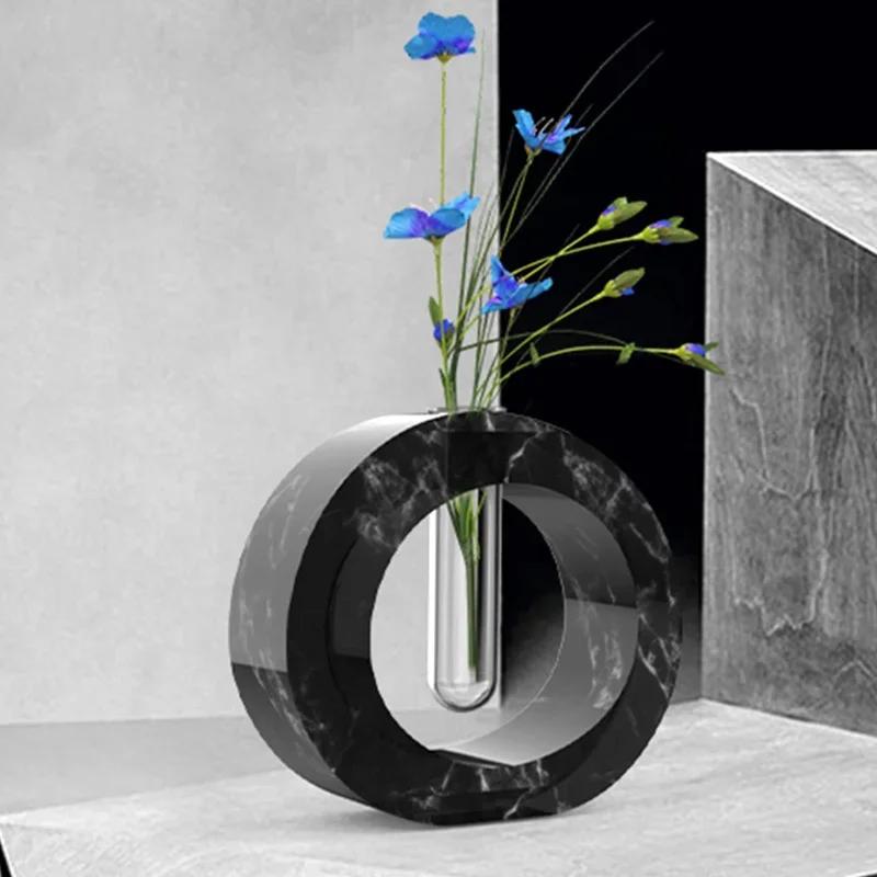 Epoxy Resin Crystal Glue Mold Oval Square Hydroponics Test Tube Flower Nursery Table Vase Silicone Mold