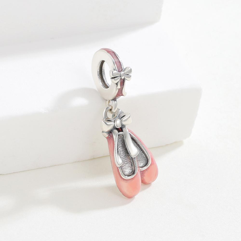 New Copper Charm Pink Ballet Shoe Pendant Jewellery Making Ideal For Classic Bracelets Women Fashion Jewellery Do It Yourself Gifts