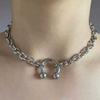 Neue Mode Punk Nasenclip Halskette Geometrisch Retro Choker Halskette Gothic Dicker Runder Ring Punk Stil Kette Geschenke