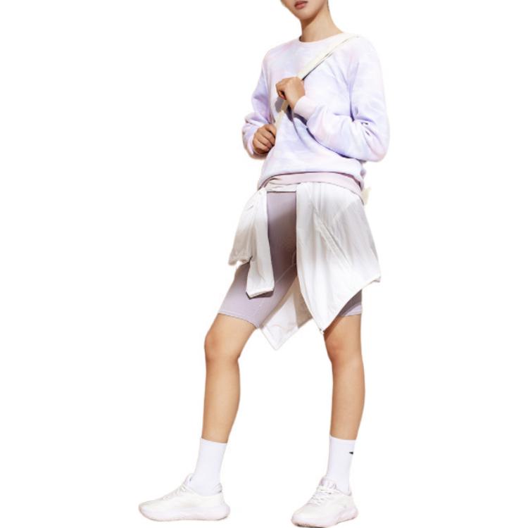 Anta Umfassende Trainingsserie Buchstaben-Print Pullover Rundhals Langarm Sweatshirt Damen Sweatshirt Lila 162237723-1