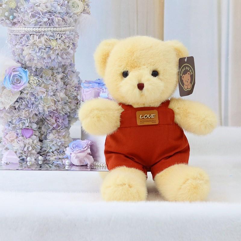 Teddy Bear Plush Toy With Overalls For Kids And Adults Comfort Sleep Decor