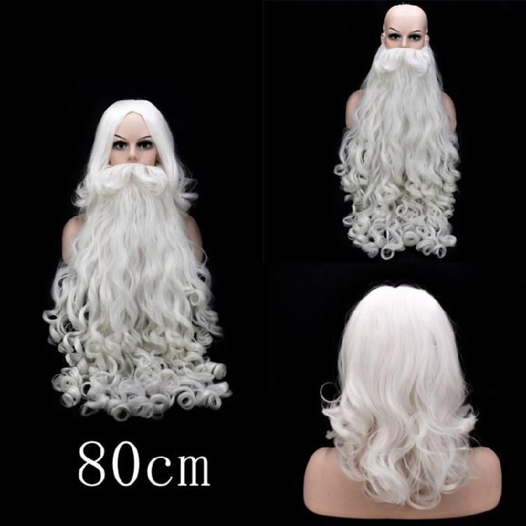 White Santa Beard and Wig Set Christmas Clause Cosplay Costume Accessories