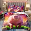 Cartoon Pig Duvet Cover Duvet Cover With Cartoon Pig Pattern Suitable For Children Kids And Adults Soft Warm And Breathable