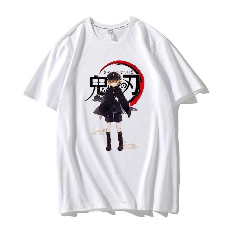 Casual Anime Demon Slayer Kimetsu No Yaiba Graphics Women T-Shirt Summer Loose Blouse 90S O-Neck Ladies White Kids Tops Men Tees