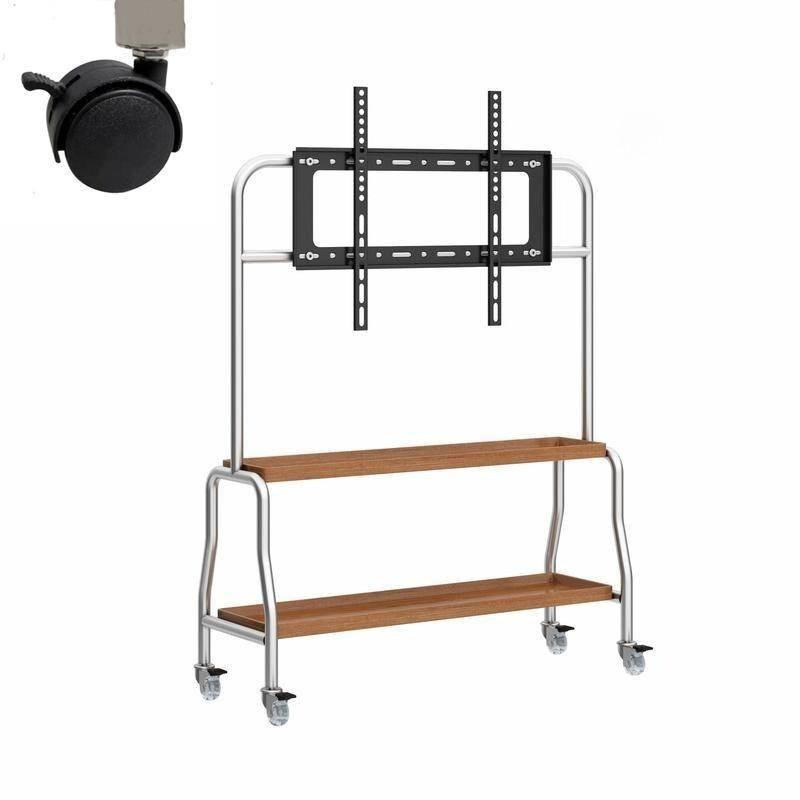 43-75 Zoll Wohnzimmer-TV Beweglicher Ständer Schlafzimmer Universeller Mobiler TV-Wagen aus Edelstahl Großer Bildschirm Bodenständer