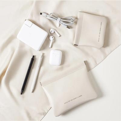 Automatic Closing PU Shrapnel Storage Bag Earphone Data Cable Lipstick Jewelry Portable Mini Waterproof Storage Bag