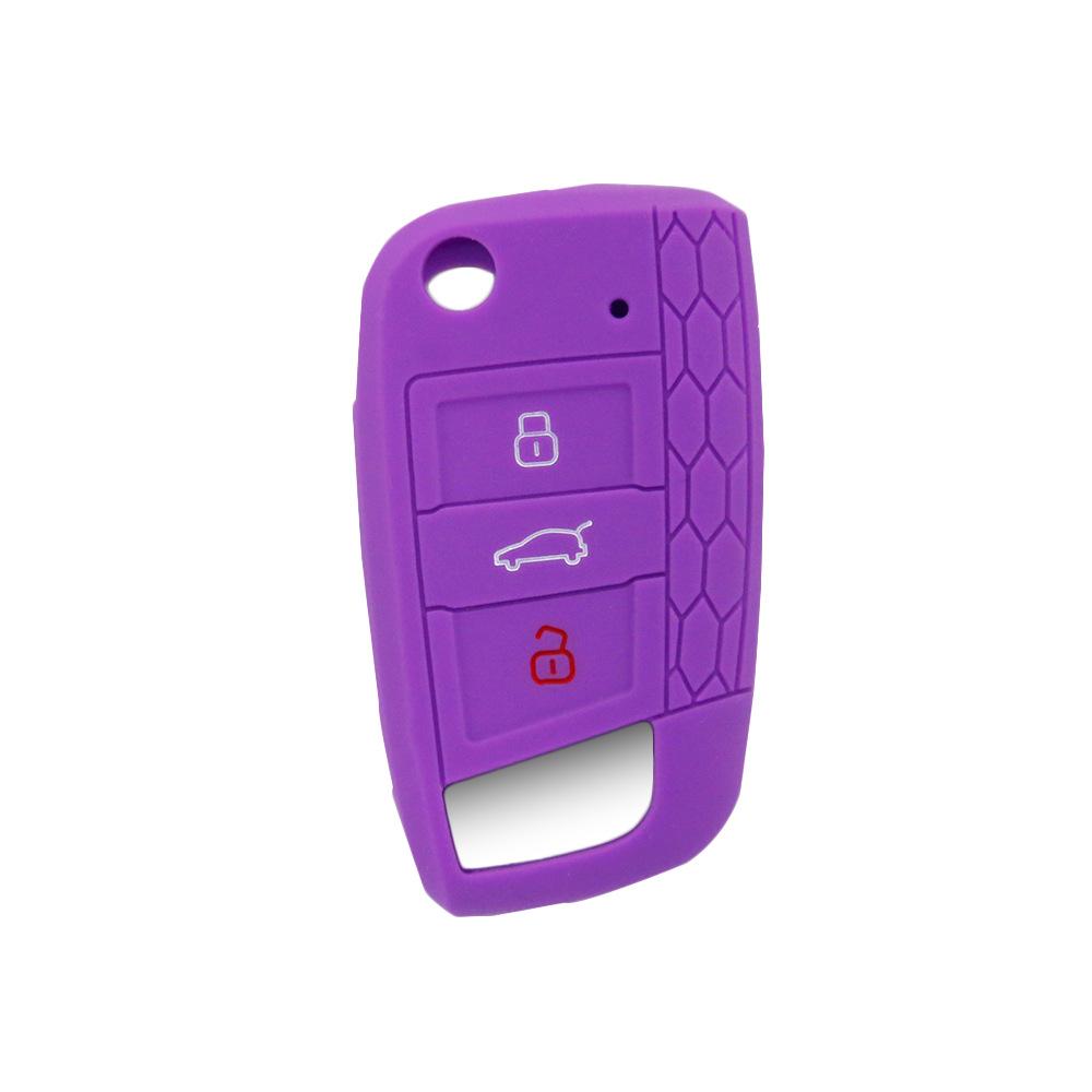 For Volkswagen GTI Folding 3-button Silicone Key Bag and New Passat Honeycomb Soft Rubber Car Remote Control Protective Cover