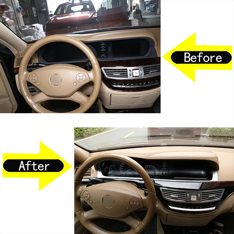For Mercedes-Benz S-class w221 2008-2012 ABS Car Dashboard Lower Surface Decorative Board Stickers Car Accessories Modification