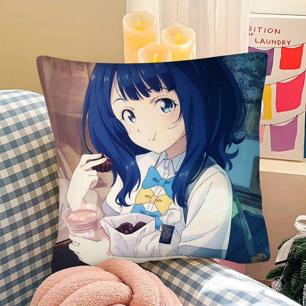 Yanami Anna Too Many Losing Heroines Anime Pillow Case Square Pillow Bedroom Sofa Leisure Comfort Cushion Car  Home Decoration