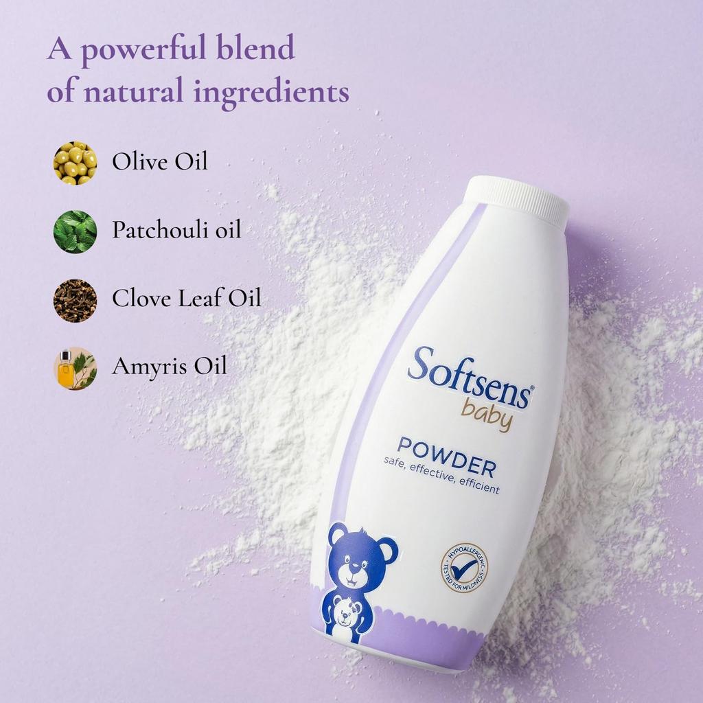 Softsens Baby Powder For Newborns And Infants Absorbs Excess Moisture Reduces Chafing Pack Of 3 Total Volume 200G Each