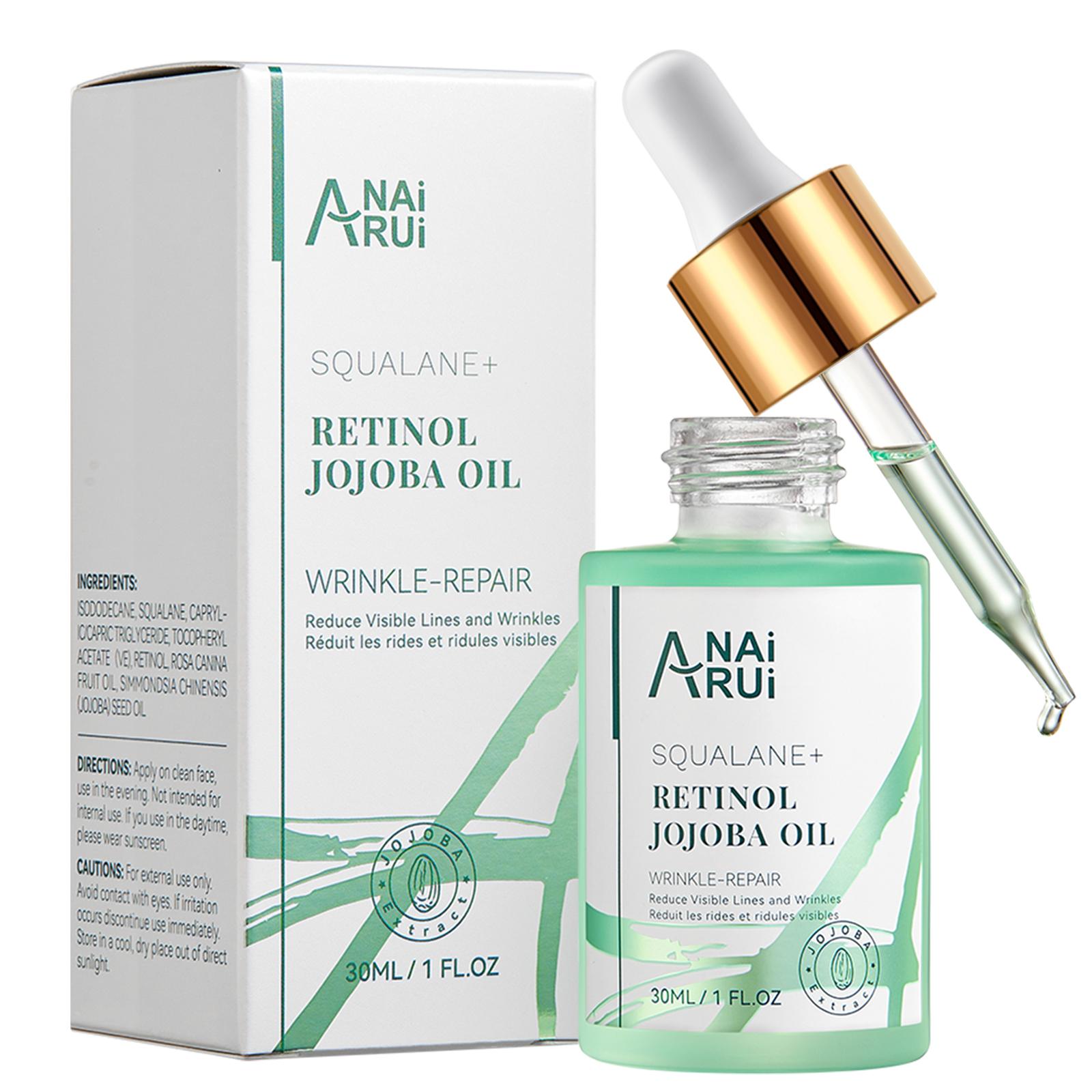 ANAiRUi Squalane Retinol Jojoba Facial Oil, Hydrating Nourishing Anti-Aging Skin Care 30ml
