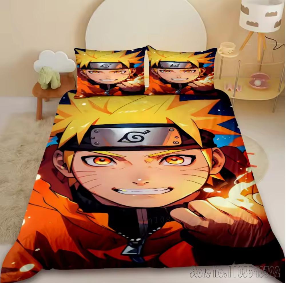 Anime N-Naruto 3D Printed Child Bedding Set Baby Duvet Cover Sets Bedclothes Size Twin Single King Kids Adult Gift