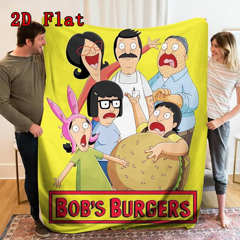 Bob's Burgers 2D Flat Pattern Flannel Blanket High Quality All Seasons Warmth and Comfort Perfect for Christmas Gifts.MMT0918364