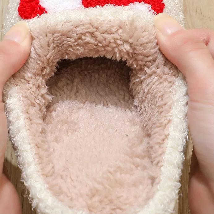 Rainbow Plush Womens Slippers Women's Indoor Home Smiling Face and Heart Living Room Slippers Mushrooms In Winter House Slipper
