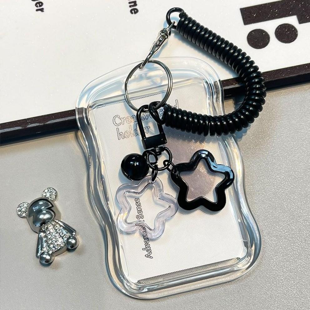 Yantz Spring Strap Card Holder Idol Top Loader Photo Card Transportation Card Student ID Key Ring CY25-06