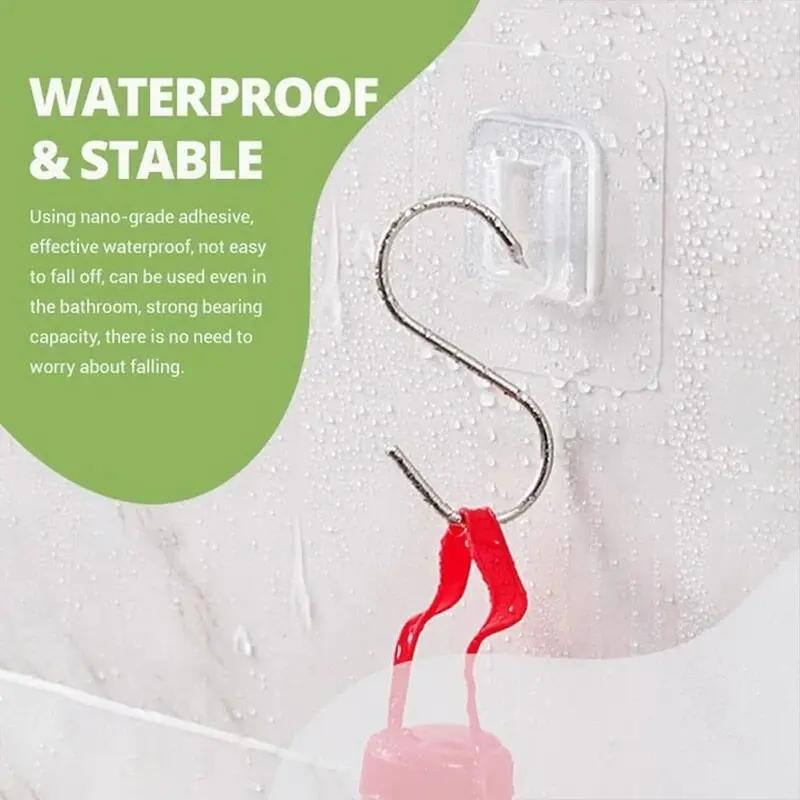 New Multi-Purpose Hooks 5/10 Pairs Double-sided Adhesive Wall Hooks Waterproof Clothes Hats Towel Hooks Kitchen Bath Door Hooks