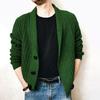 Men Sweater Cardigan Lapel Slim Leisure Single Breasted Solid Color Casual Cardigan for
