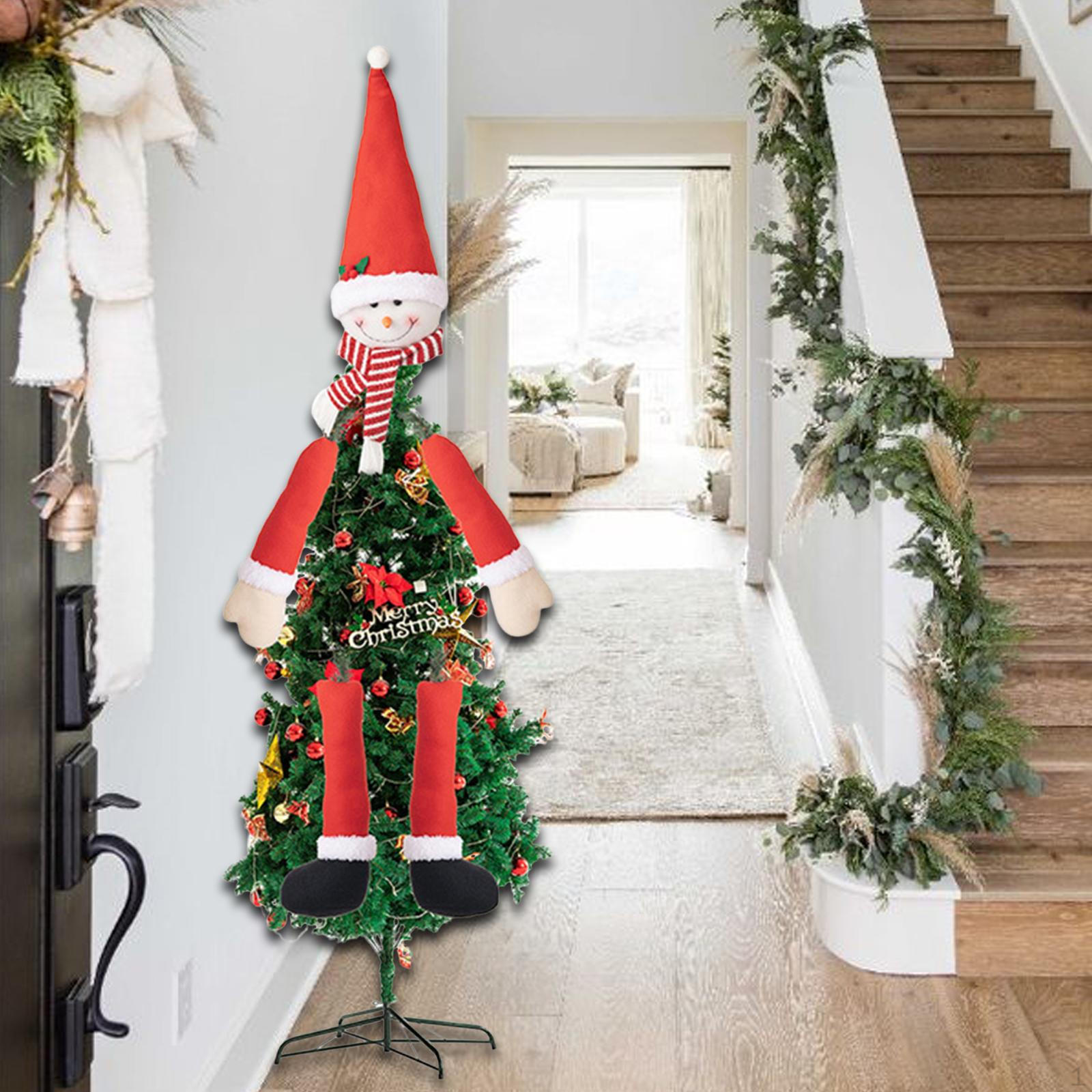 

Christmas Tree Topper Decorations, Classic Gift Reusable Xmas Ornament Snowman Doll for Holiday