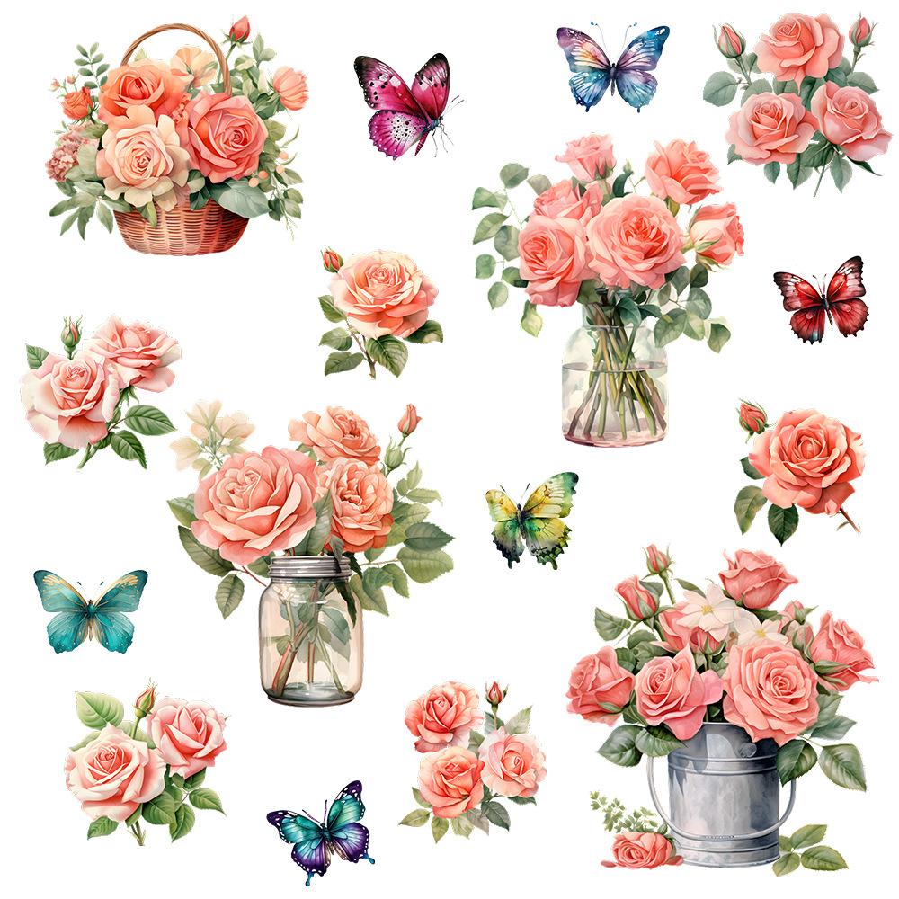 

Наклейка на стеклянную бутылку с цветами Сделай сам Декор для спальни Гостиной Наклейки для украшения дома