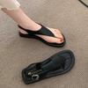 French Style Women's Gladiator Sandals - Summer New Soft Flat Thong Sandals, Versatile Beach to Street Roman Shoes for Dress Outfits