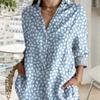 Plus Size Summer Women's Floral Shirt Ladies Casual Lapel Simple Short Sleeve Blouse Elegant Loose Fashion Tops Office Wear