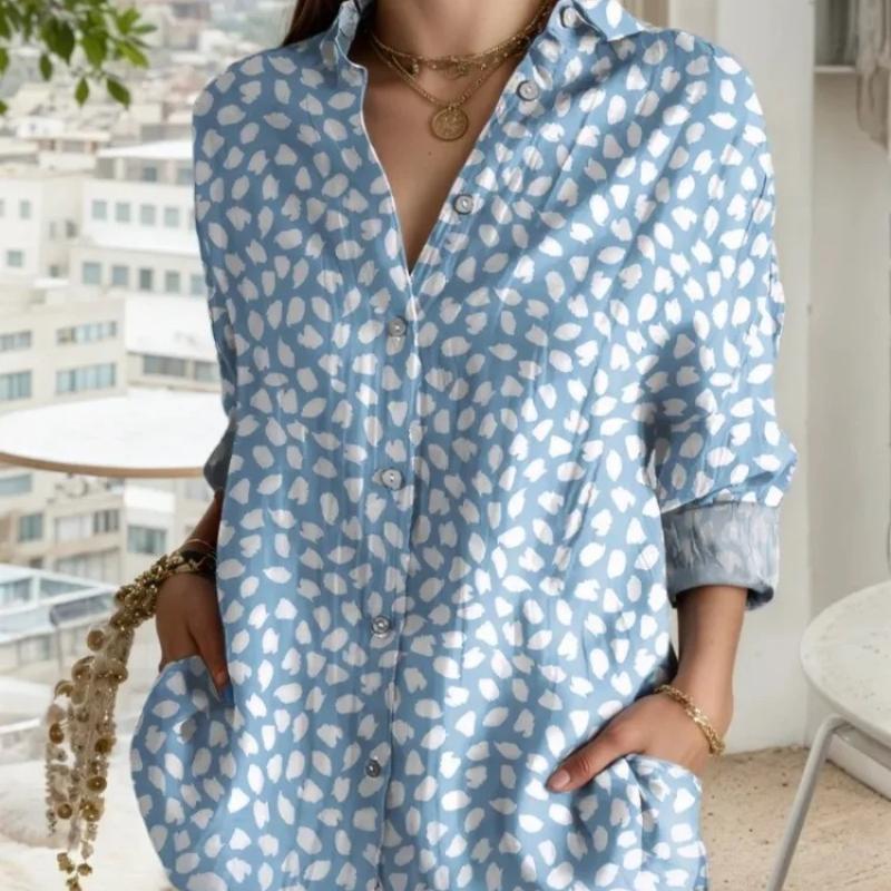 Plus Size Summer Women s Floral Shirt Ladies Casual Lapel Simple Short Sleeve Blouse Elegant Loose Fashion Tops Office Wear 2XL