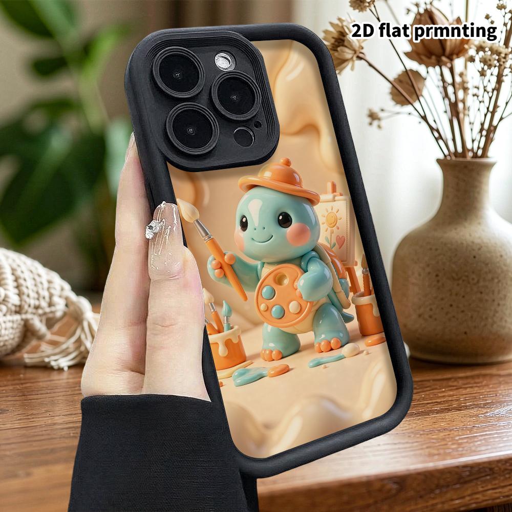 Phone Case: 2D Flat Design Suitable for iPhone 18 17 16 15 14 13 Pro Protective Case, Featuring a Little Turtle Drawing, Perfect Christmas and Hallowe