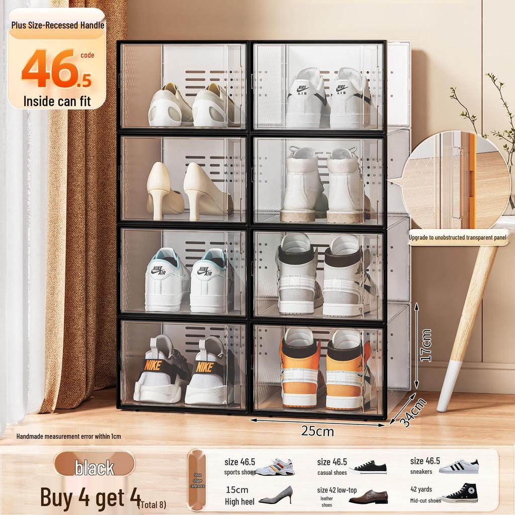 Transparent Foldable Shoe Storage Drawer: Space-Saving Plastic Shoe Organizer