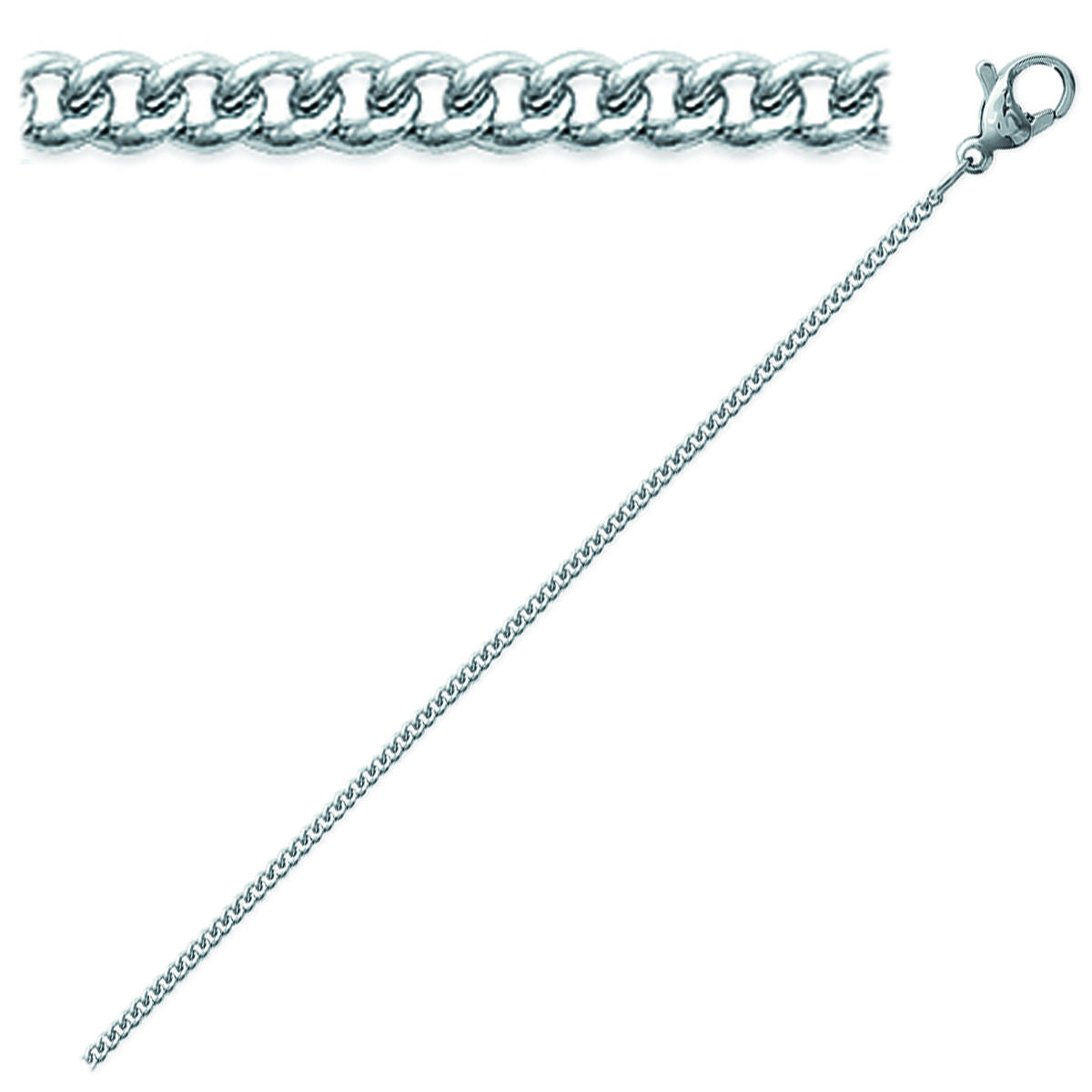 

Les Trésors De Lily [J9390] - Стальная цепочка Curb chain серебро - 45 см 1 мм
