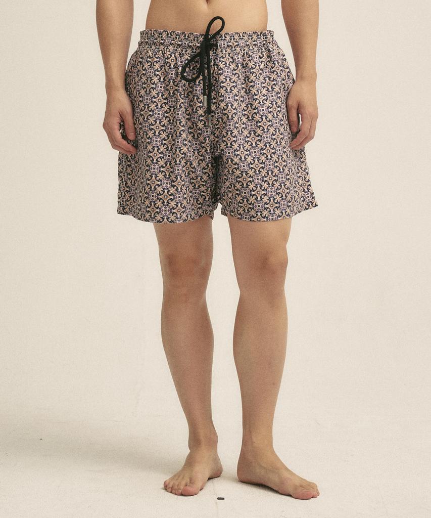 Billalei Classic Tile Pattern Men'S Swim Shorts - Vintage Navy