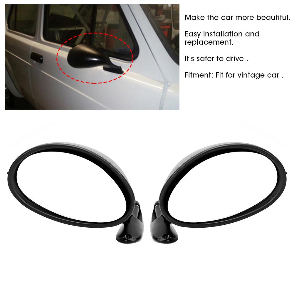 1 Pair Black Universal Side Door Rearview Mirror Vintage Car Modification Accessory