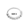 Fidget Spinner Rings for Women Crystal Flower Sun Star Moon Beads Anti Stress Anxiety Ring Rotatable Jewelry