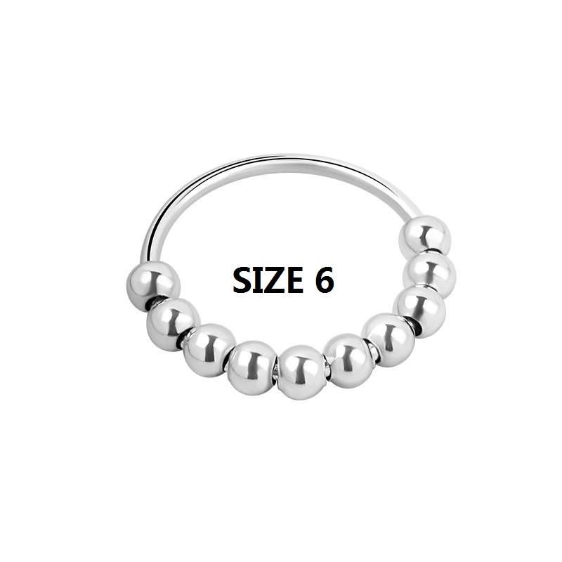 Fidget Spinner Rings for Women Crystal Flower Sun Star Moon Beads Anti Stress Anxiety Ring Rotatable Jewelry