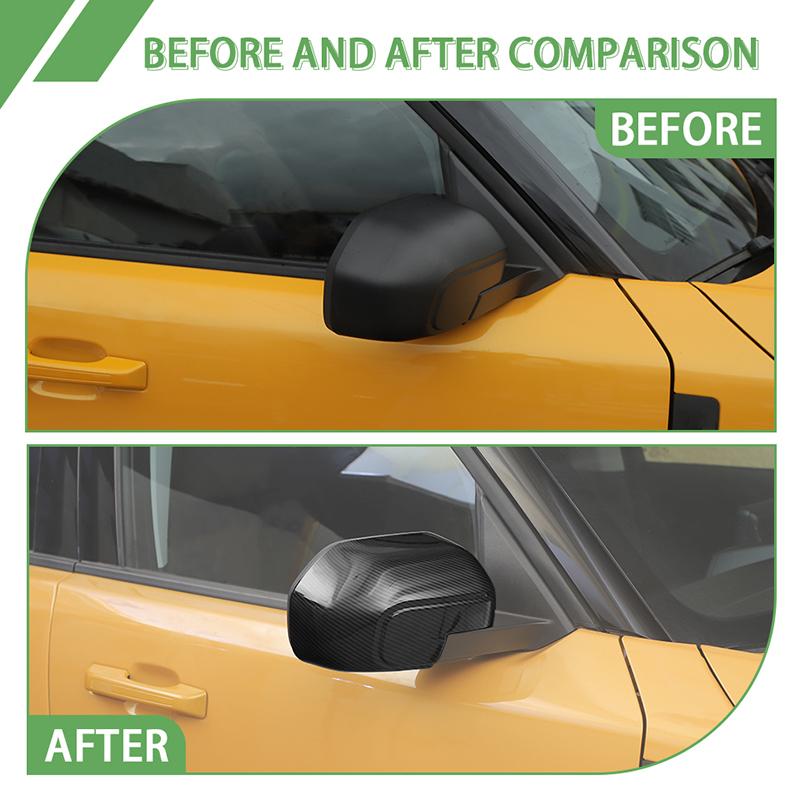 Car Rearview Mirror Decorative Frame Cover For Ford Bronco Sports 2021 Up Car Exterior Accessories , ABS Plastic