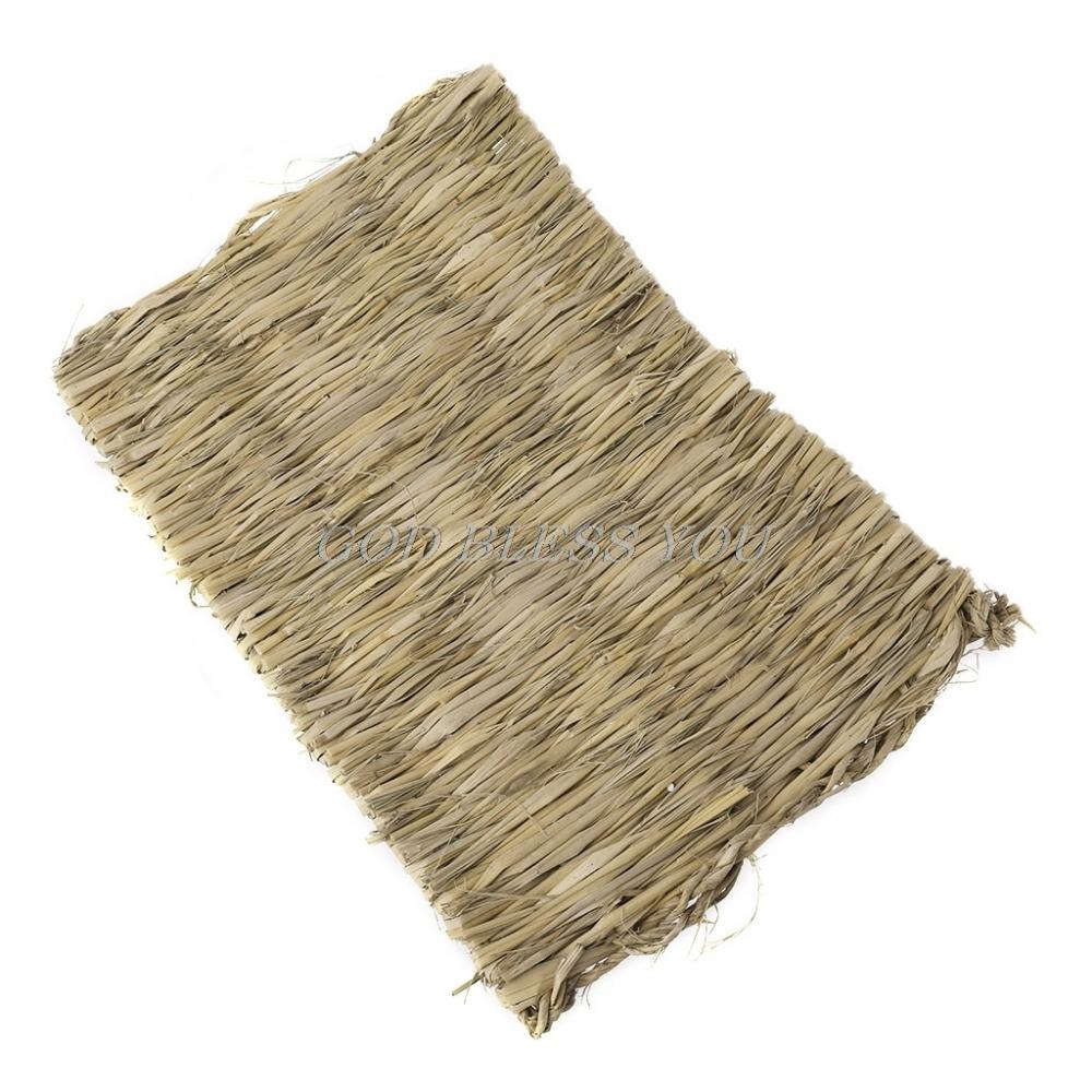 Bunny Woven Straw Pet Accessories Hamster Sleeping Bed Rabbit Grass Chew Mat Pet Cage Pad Grass Mat