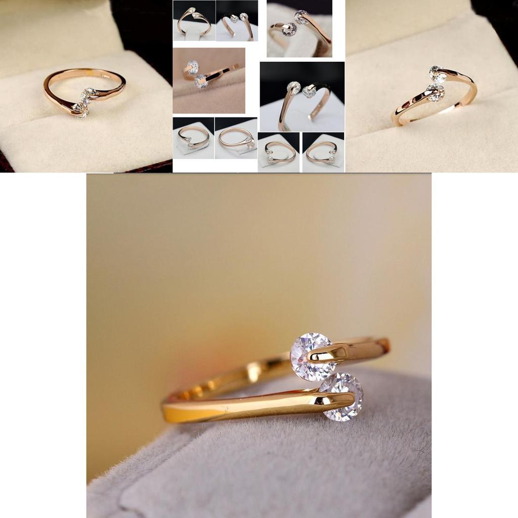 Elegant Fashion Women 18k Gold Plated Crystal Bridal Engagement Ring Various Sizes