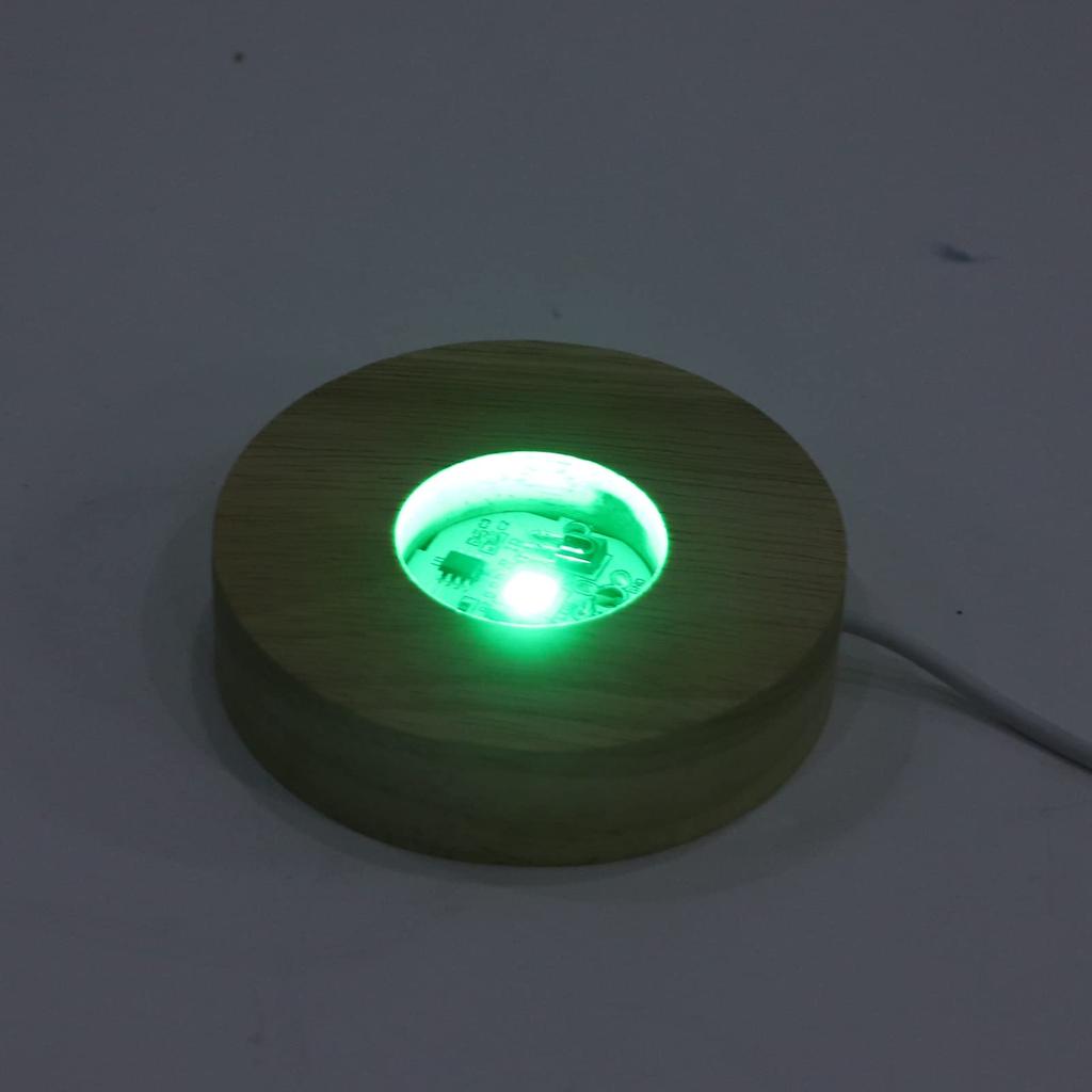 LED Display Base LED Light Base Display Base Crystal Ball Glowing Pedestal Display Stand Lighting 7 Colors Atmosphere Creation USB Crystal Glass