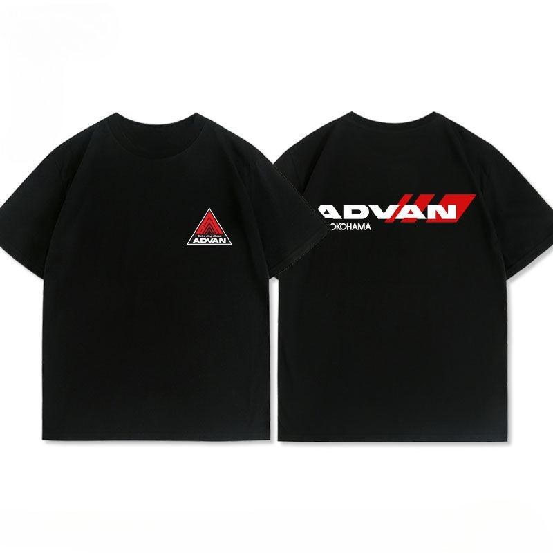Japan JDM Modified Yokohama Advan Wheel Hub Short-sleeved Clothing Summer and WoCasual Wear Loose Cotton T-shirt