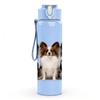 1PC Group Small Puppy Dog Portrait Print 750ml Color Plastic Sports Water Bottle Leakproof Flip Straw Lid Suitable for Sports Office Home Use