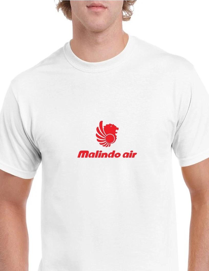 Malindo Air Red Retro Logo Malaysian Airline White Cotton T-Shirt L