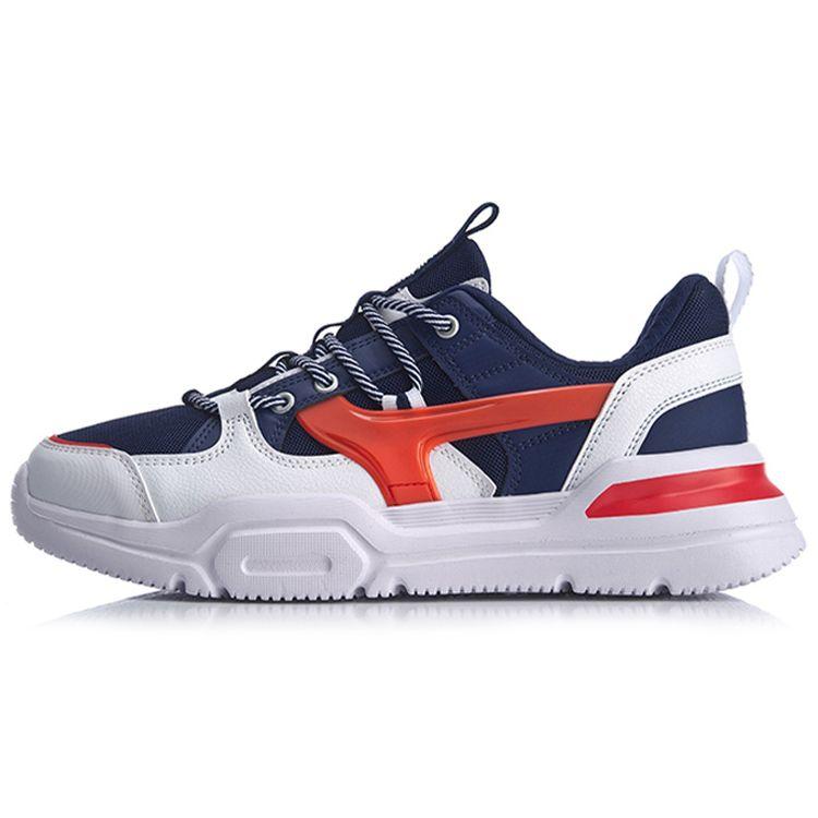 

Li Ning Mark Lite Удобные амортизирующие нескользящие легкие низкие спортивные повседневные туфли мужские кроссовки темно-фиолетового и синего цвета AGCQ039-2