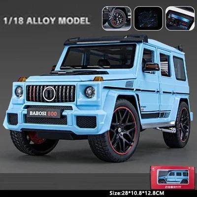 New 1:18 Benz G800 Alloy Car Model Simulation Sound And Light Pull Back Toy Car Off-Road Suv Toy Boy Collection Decoration Gift